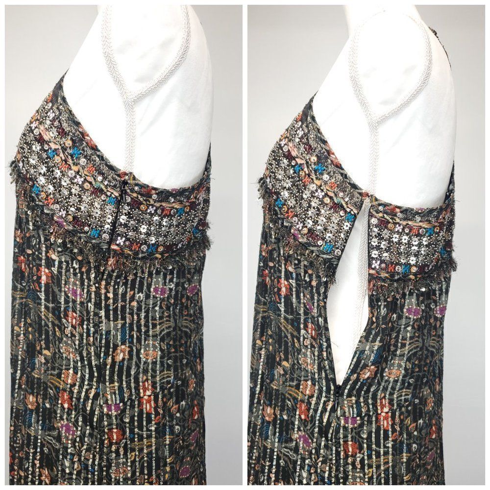 ISABEL MARANT Ophelie Embellished Metallic Printed Silk-blend Chiffon Midi Dress - Picture 10 of 16